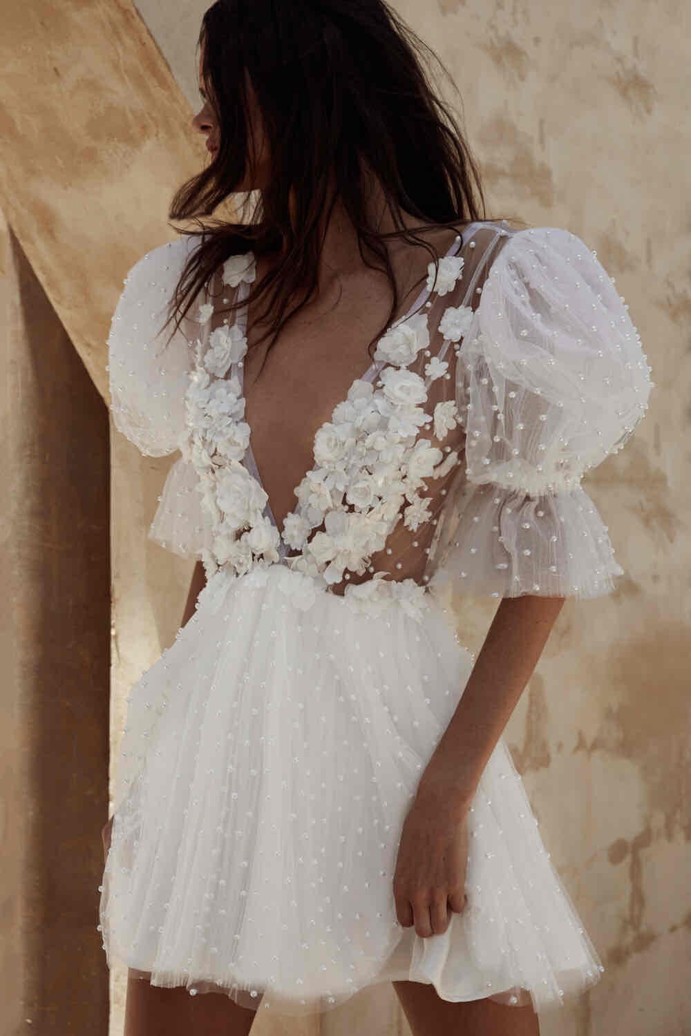 Midi White Floral Applique Dress Oh Polly White Dress Ivory Graduation  Dresses Pink Stylish Dress Tea