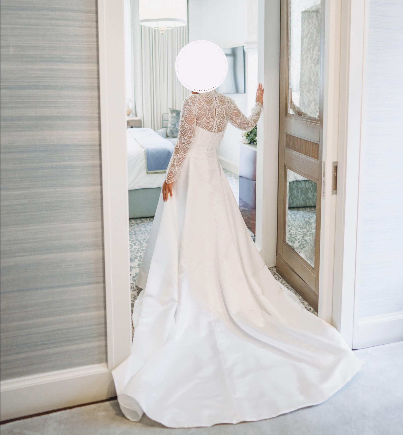 sachin and babi light blue dress Oleg Cassini, STYLE # CWG1030 Satin A-Line Wedding Dress with Re Wedding  Dress Save 58%