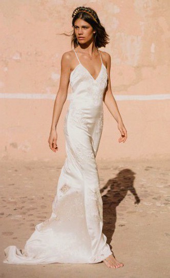 bridal silk slip dress