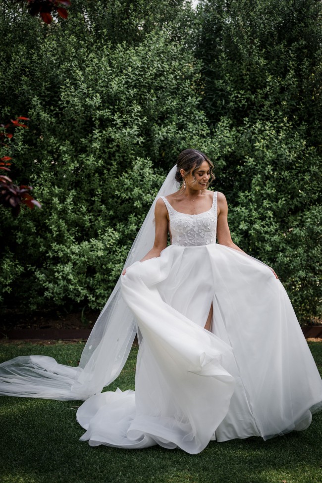 green emerald velvet dress Made With Love Huxley Flowy Wedding Dress