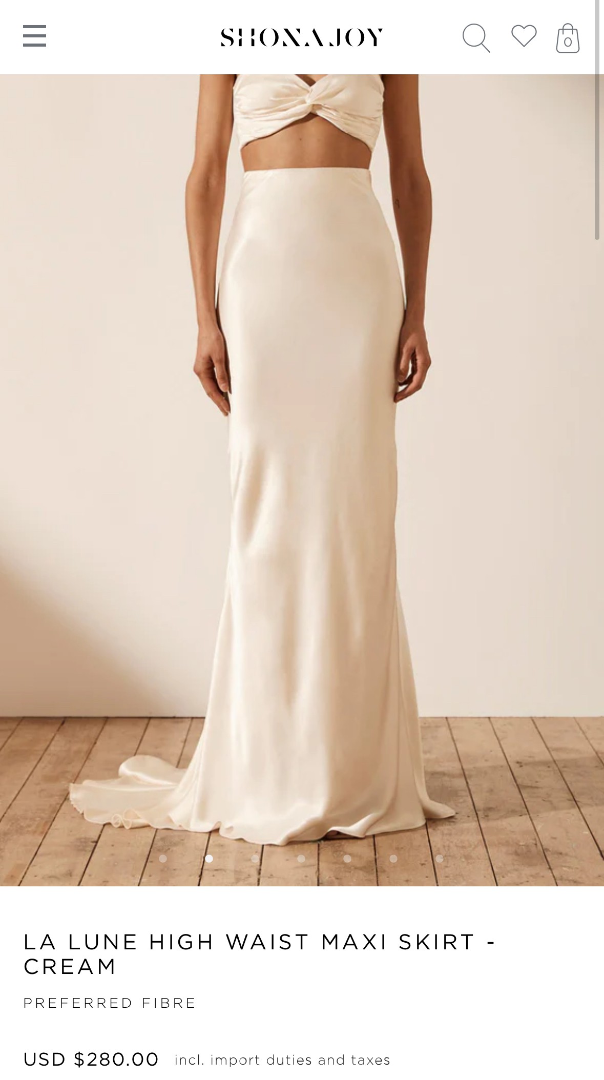 Shona Joy La Lune High Waist Maxi Bridal Skirt New Wedding Dress