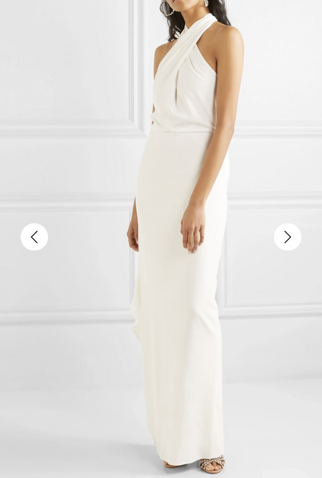 Halston Draped crepe halterneck gown size 12