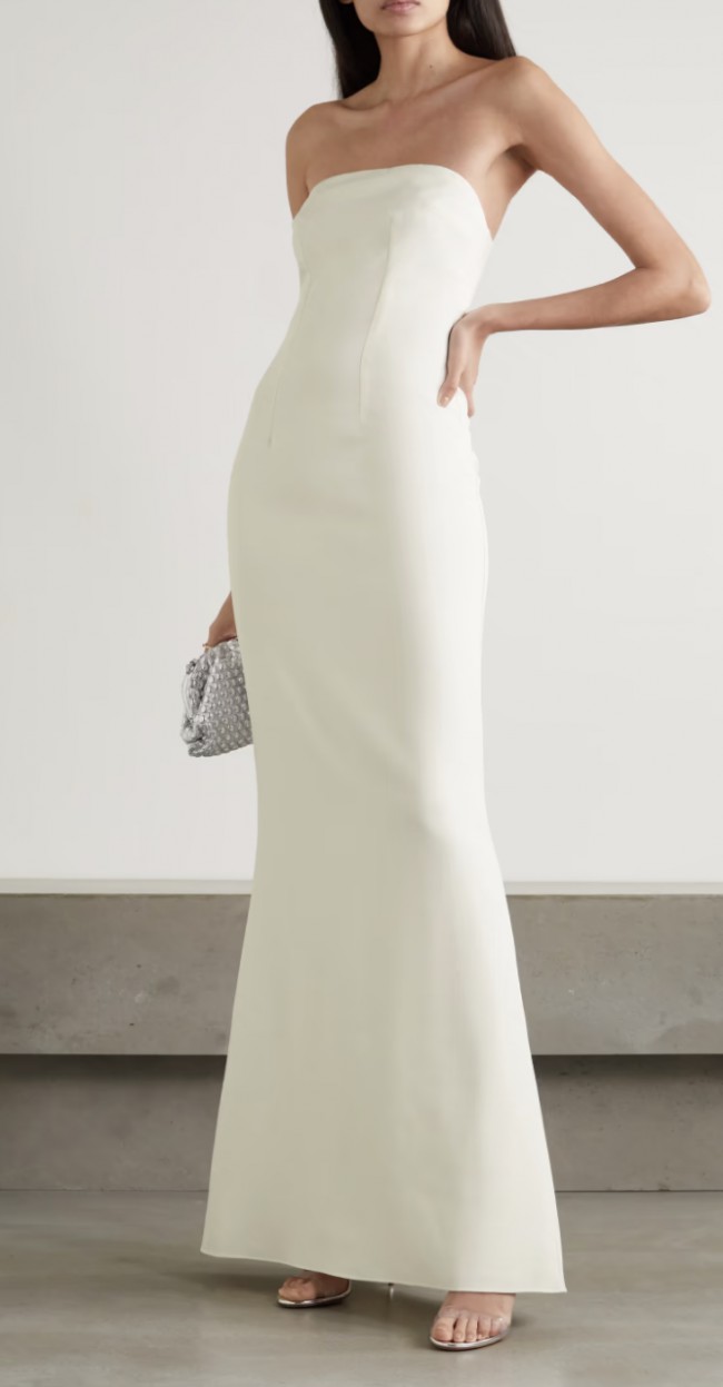 Safiyaa Strapless crepe gown