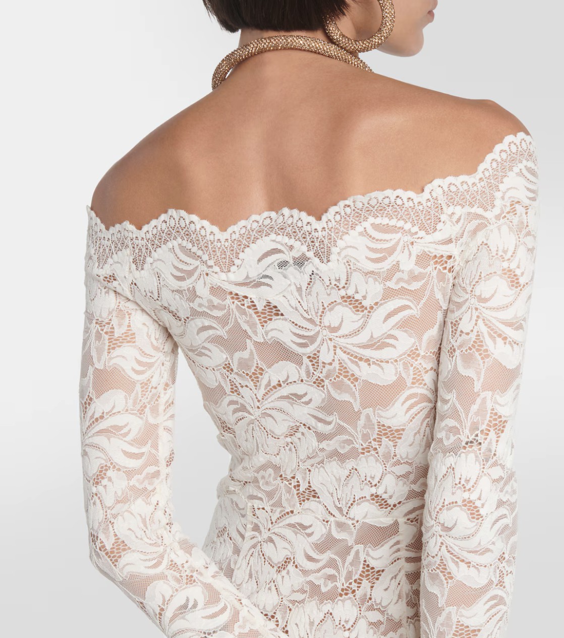 Rabanne, Off-shoulder lace maxi dress Wedding Dress Save 58% - Stillwhite