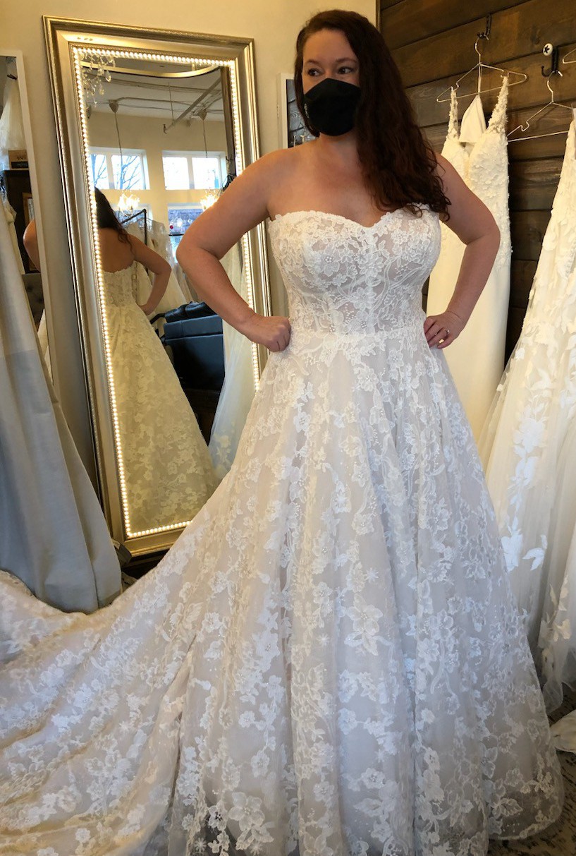 Modern Fairytale Wedding Gown In Soft Lace