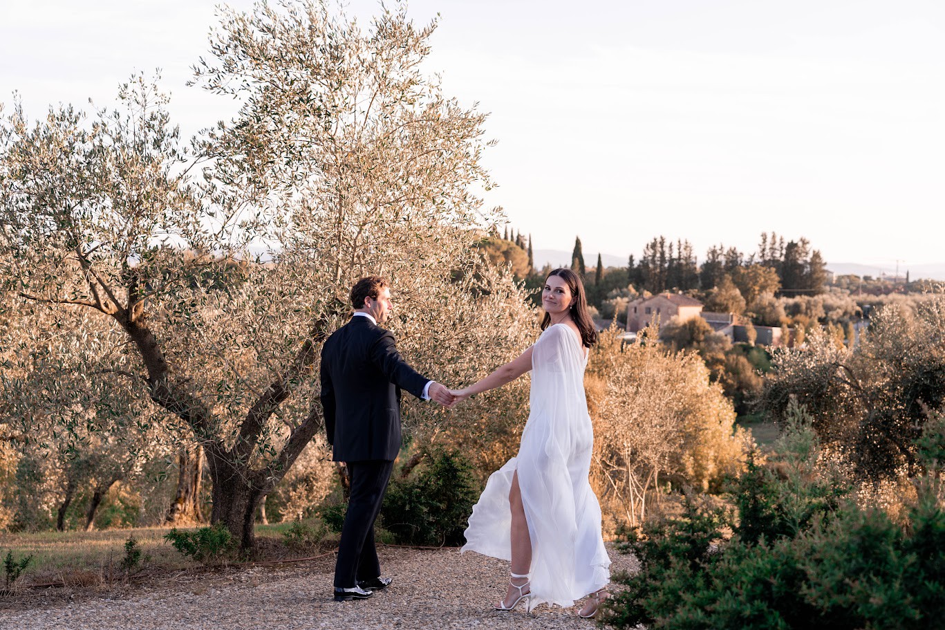 Alberta Ferretti, Draped silk chiffon long dress Wedding Dress