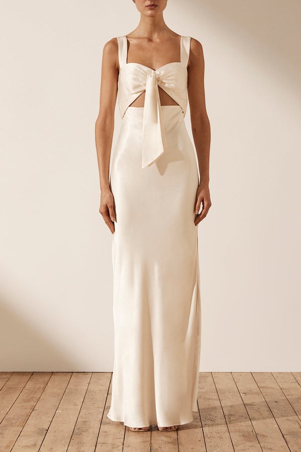 Shona Joy La Lune Bow Tie Maxi Dress Wedding Dress - Stillwhite
