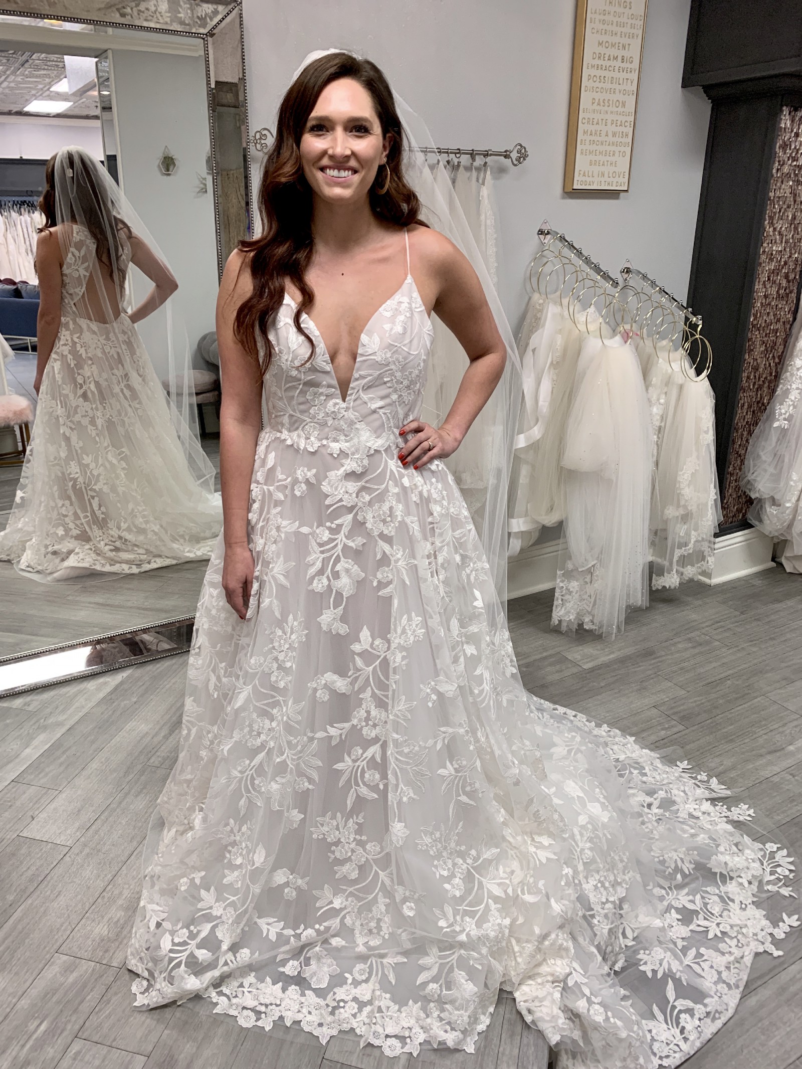 Blush by Hayley Paige Fleur De Lis with matching veil New Wedding Dress ...