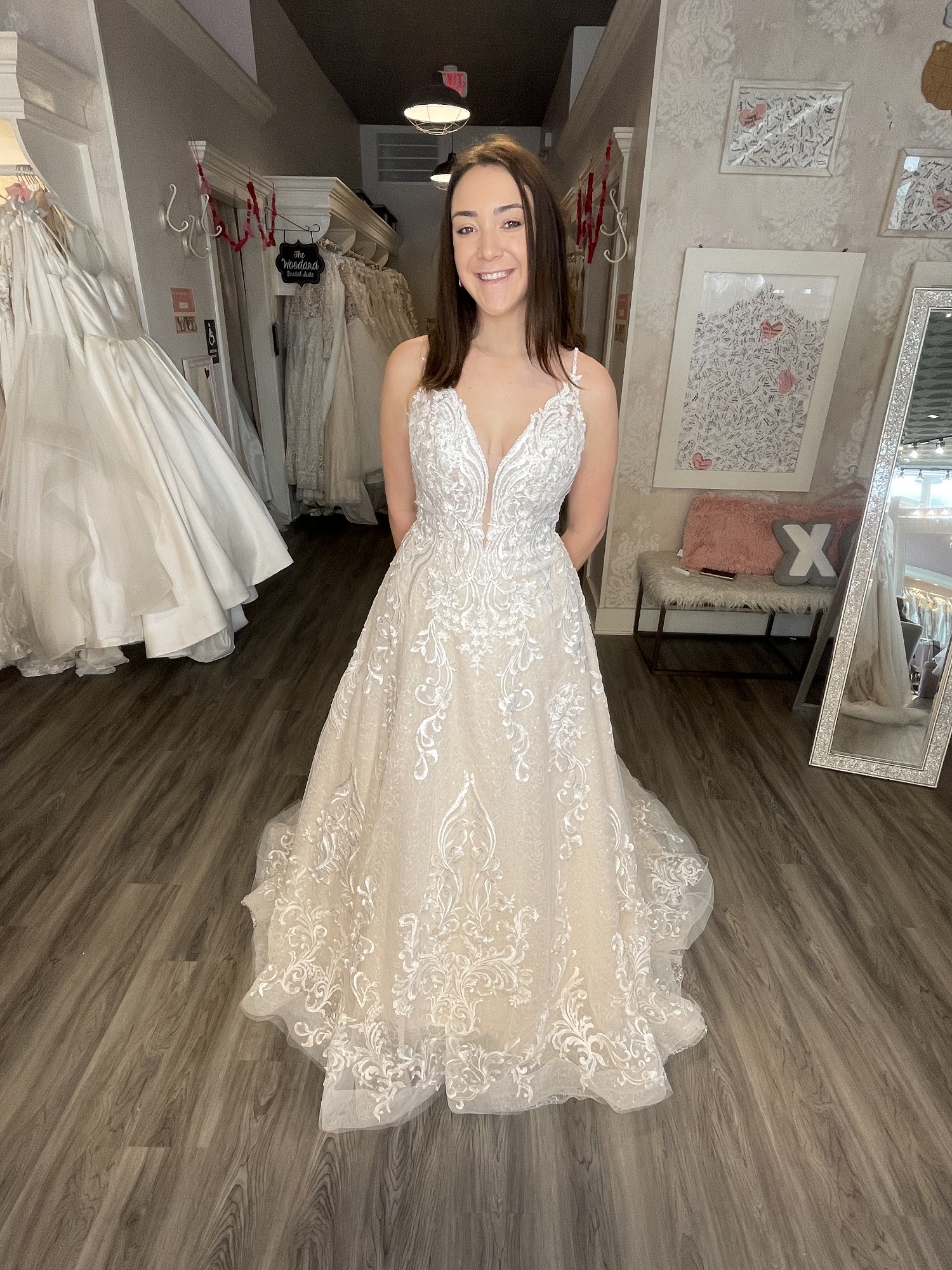 Skin Tone Ivory On Ivory Wedding Dress Valentina Bodycon Wedding - Main Image