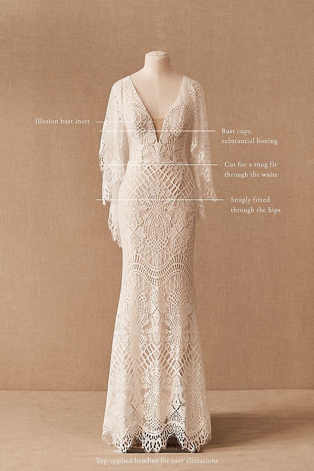 Anthropologie, Odalis Cape Sleeve New Wedding Dress Save 54% - Stillwhite