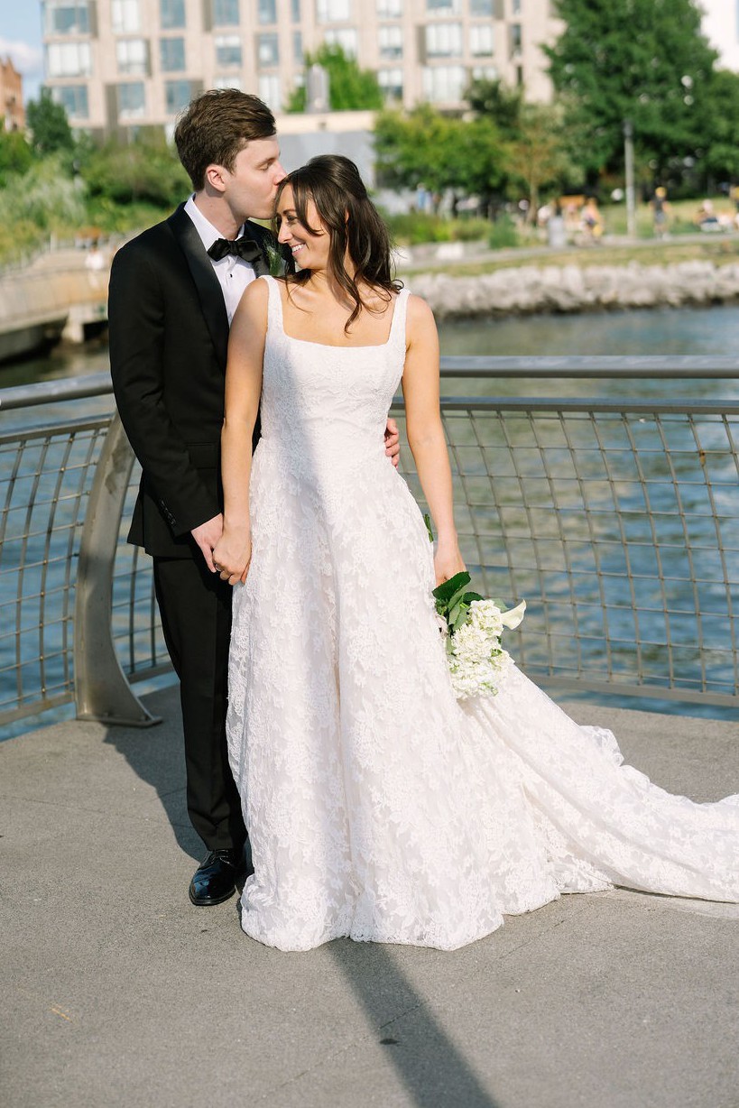 blue dress for baby girl NEW* Justin Alexander All Over Lace A-Line Dropped Waist Bridal Dress main image 1