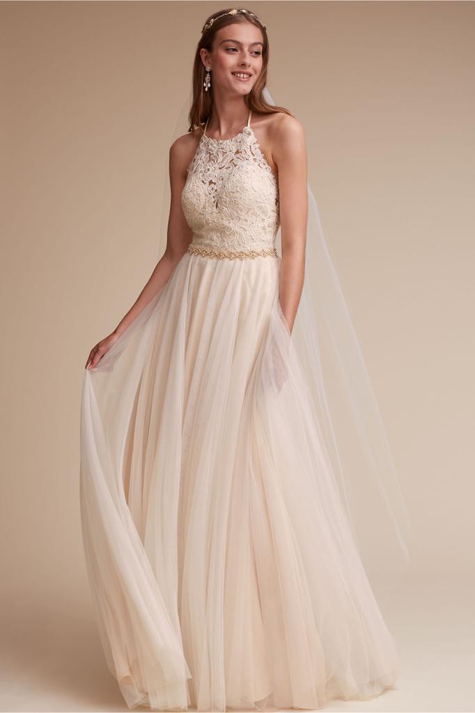 how to make a halter dress Cloud Blue Halter Deep-V Lace Formal Dress With Boning
