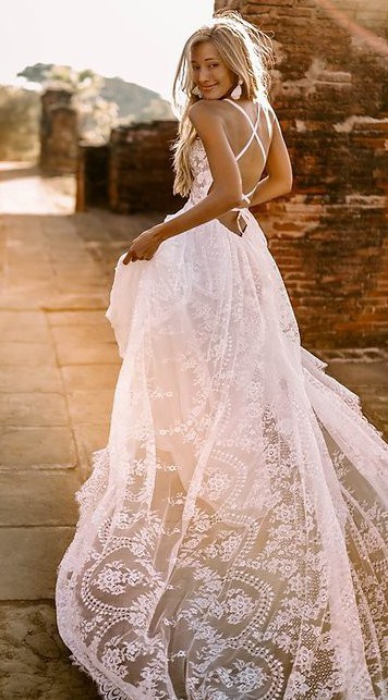 slim fit dress slacks Wedding dress Celia