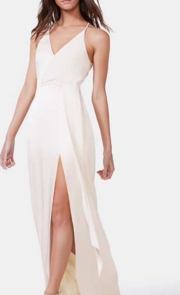 Halston Heritage Satin Wrap Gown New Wedding Dress Save 70% - Stillwhite
