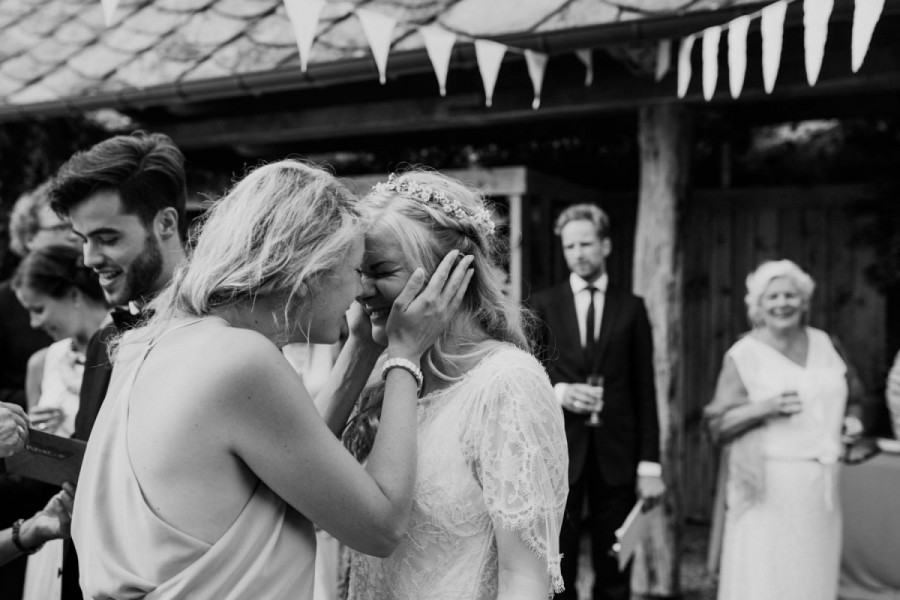 Bride with bridesmaid Bride with bridesmaid