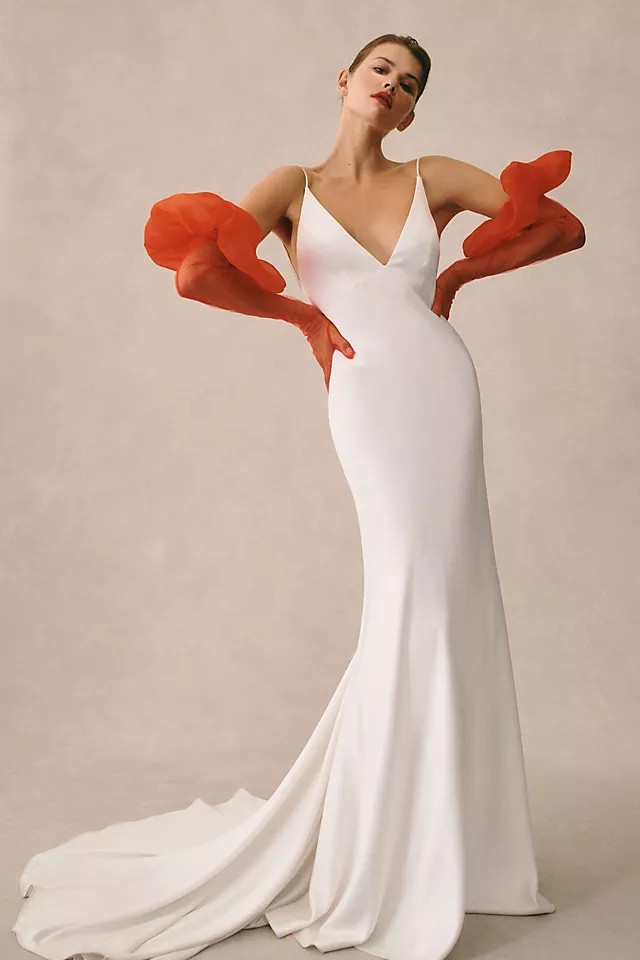 white christmas dresses Impossibly Beautiful 1930's Liquid Satin Bias Cut Wedding Gown / Mediu –  Xtabay Vintage main image 1
