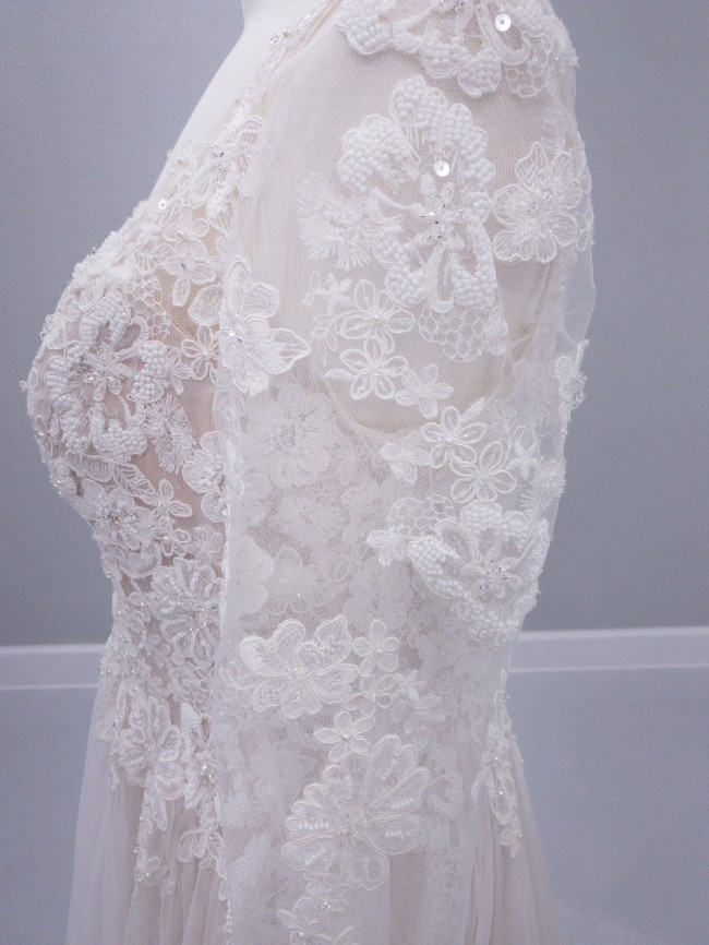 Private Label LV3021 LL- Sleeves Sample Wedding Dress Save 75% - Stillwhite