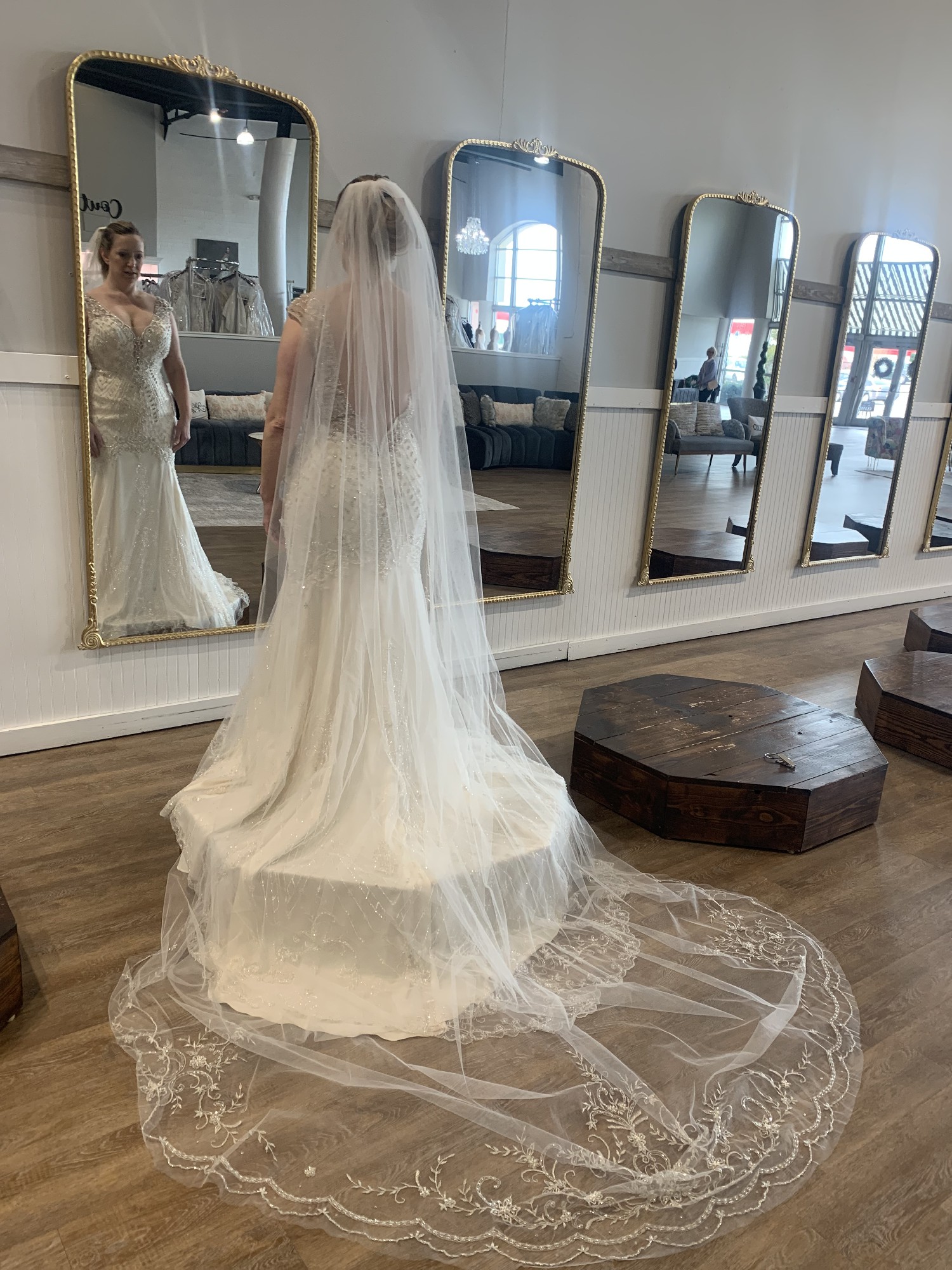 Cathedral Length Lace Veil by Casablanca Bridal