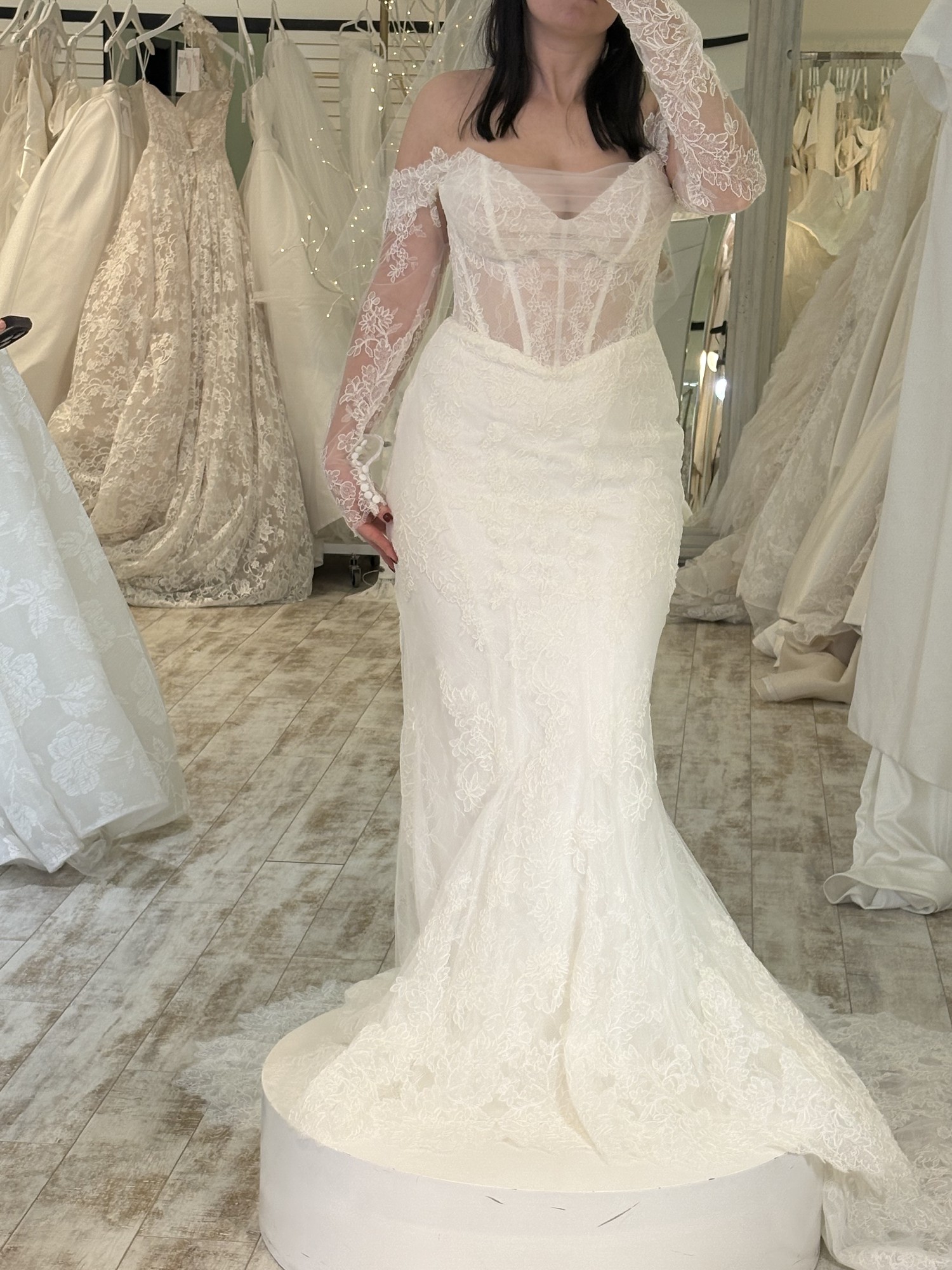 plus size white dress long sleeve White Long Sleevess Plus size Mermaid Belt Wedding Dresses