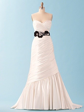 ALFRED ANGELO BRIDAL SASH/BELT Alfred Angelo Wedding Sash Rear Tie Ivory/white Flowers No  main image 4
