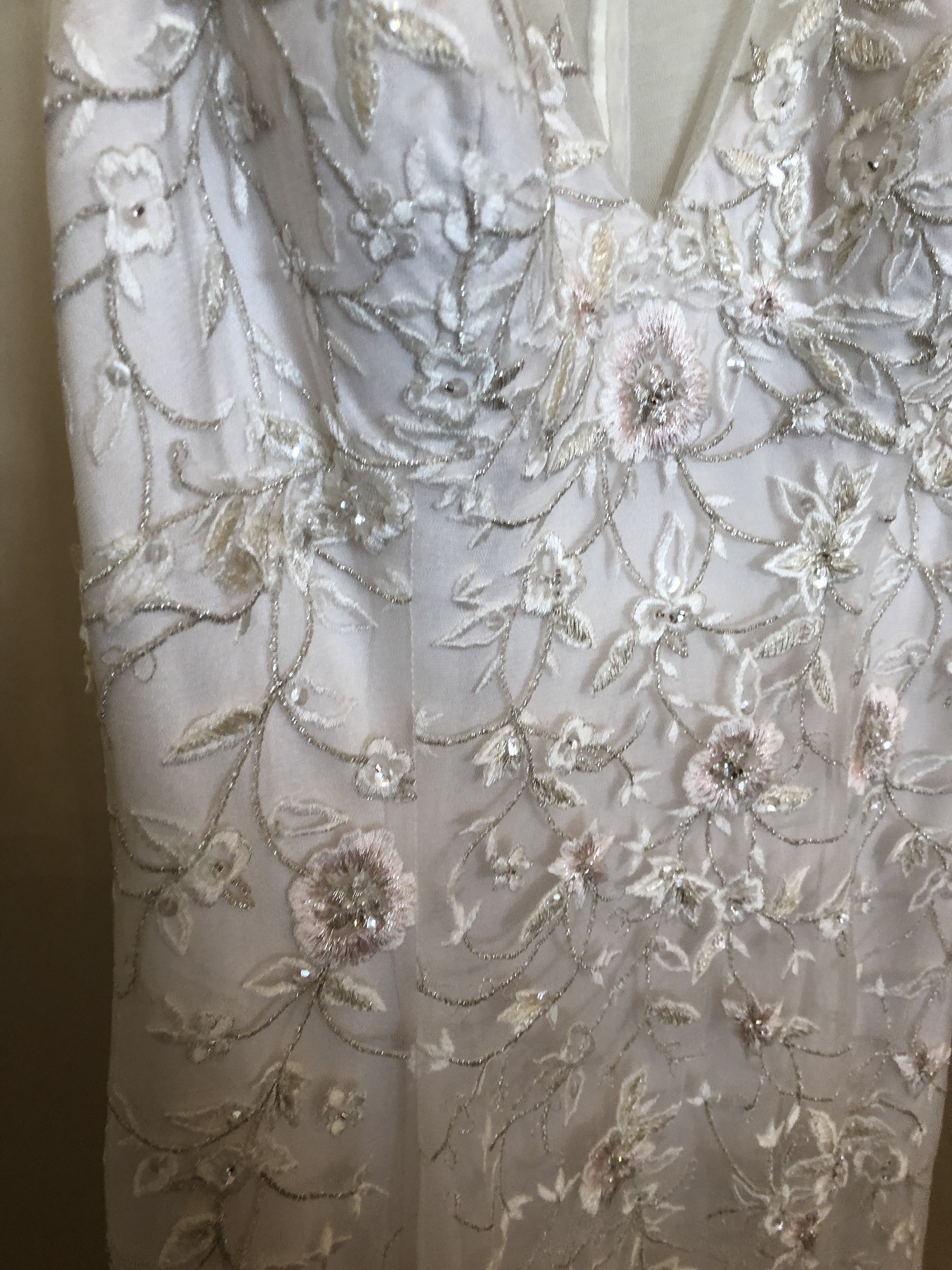 ELS Beaded Tulle Detail Dress - White - Edmonds main image 1