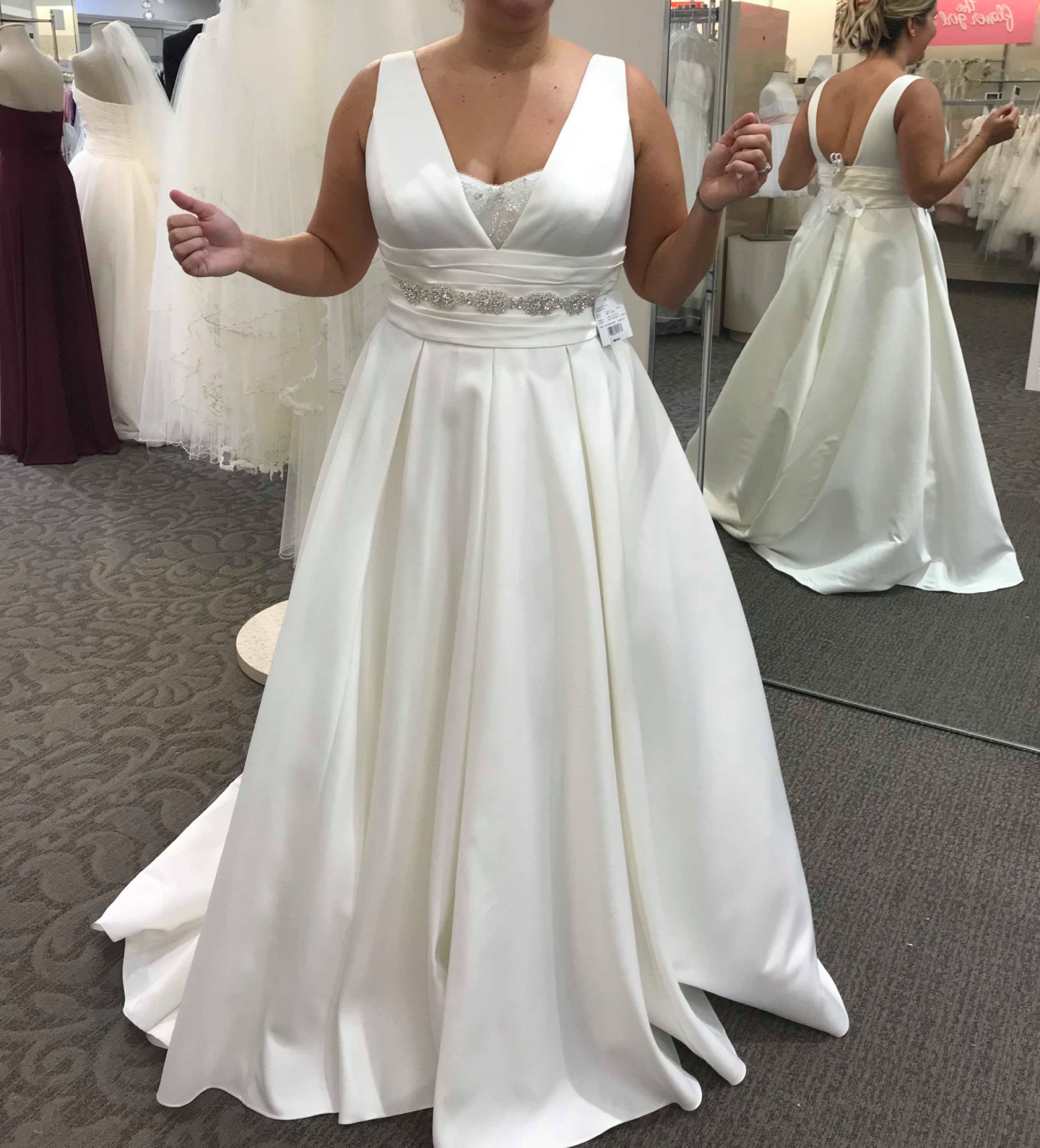 David S Bridal Collection Satin Cummerbund Ball Gown New Wedding Dress Stillwhite