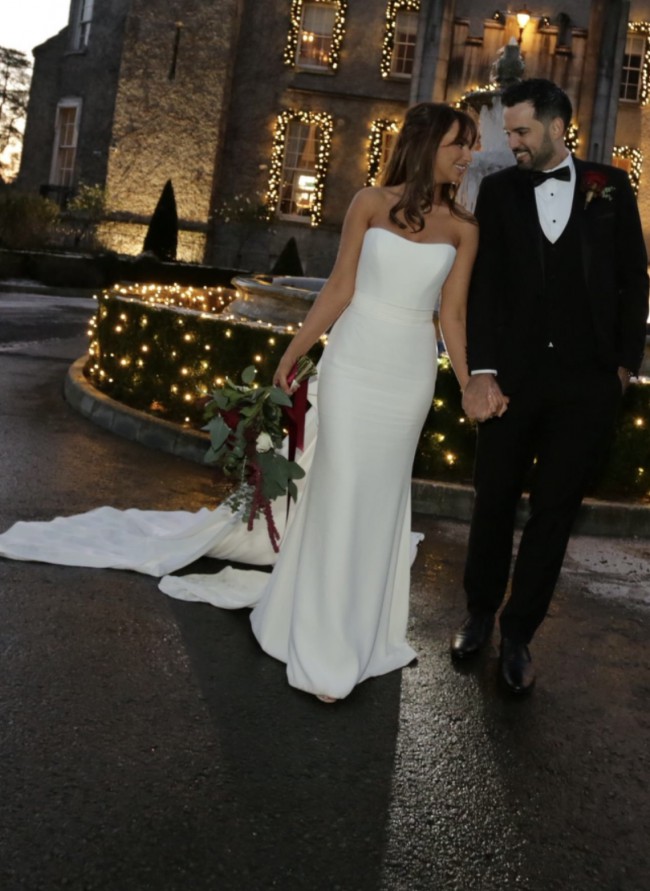 Suzanne Neville Mira gown with detachable Joy bow
