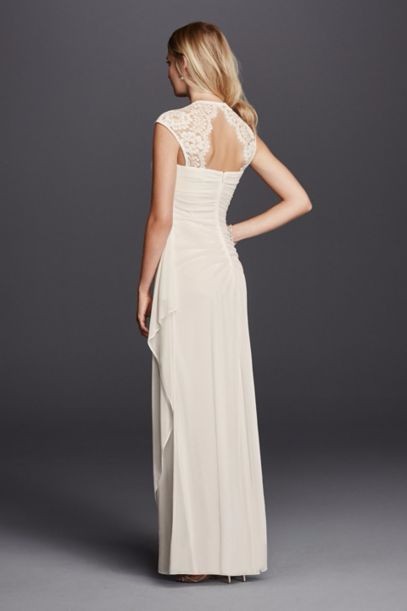 david's bridal cap sleeve bridesmaid dress