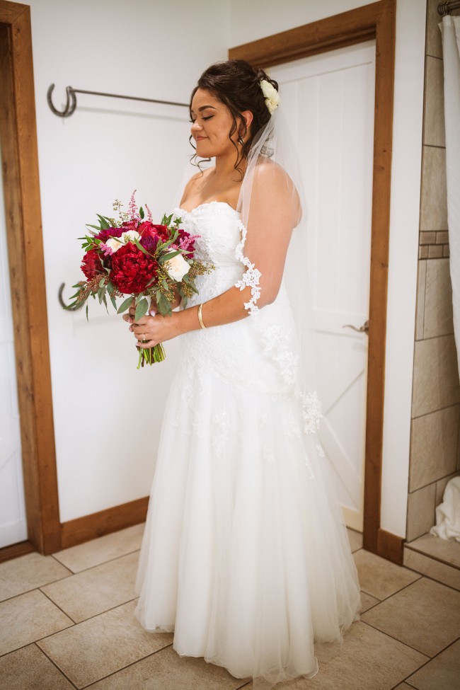 David's Bridal Petal Dress