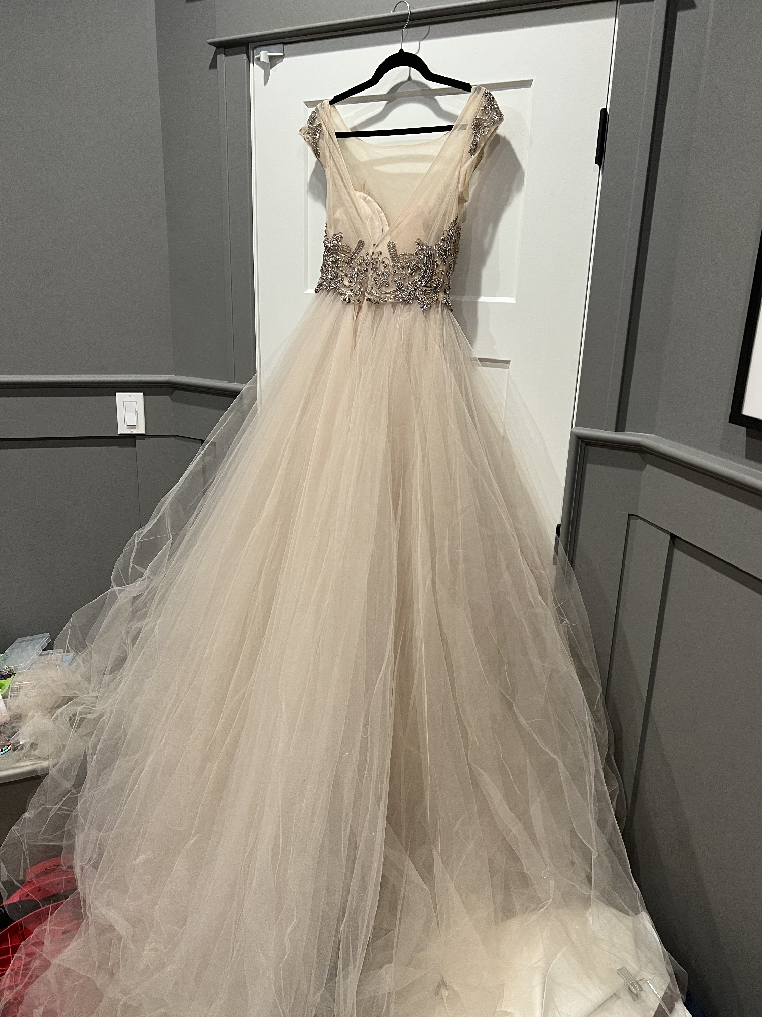 Lazaro Tulle Ball Gown Wedding Dress