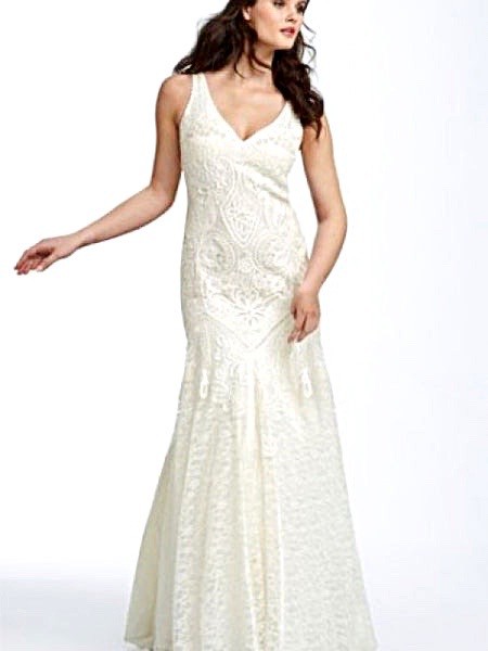 chinese dress ladies Sue Wong - N4118 Bateau Neck Embellished Lace Cocktail Dress 0 / Blush