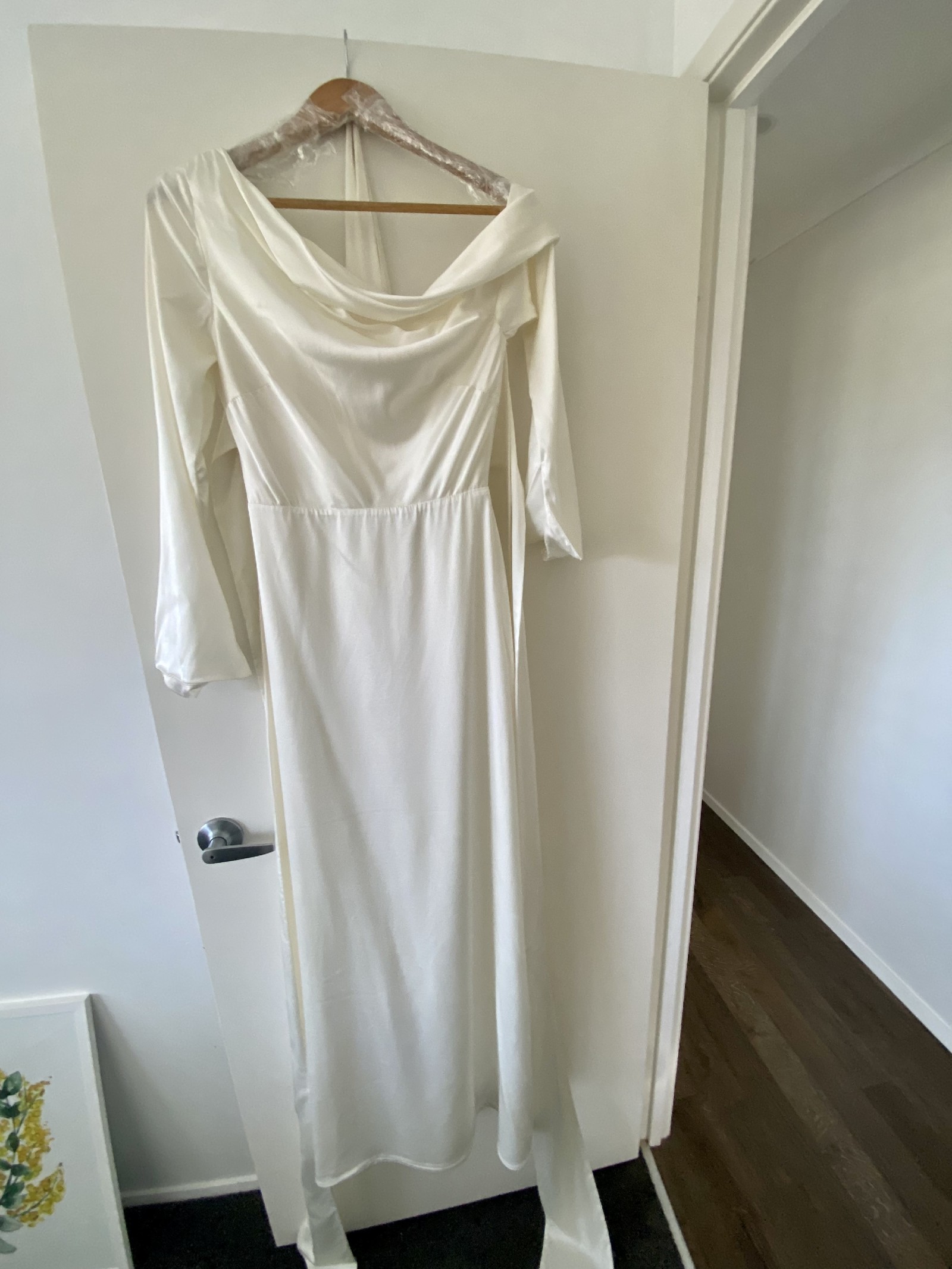 Anu  Long Sleeve Silk Wedding Dress – Grace Loves Lace US