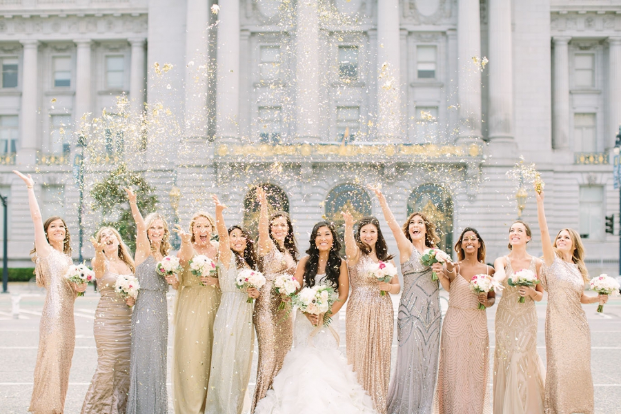 Sequins mismatched bridesmaids Sequins mismatched bridesmaids