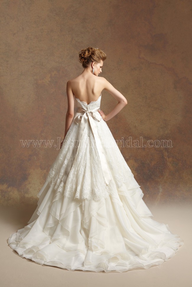 Jasmine Couture T152009 Sweetheart Strapless Tulle & Pearl Organza