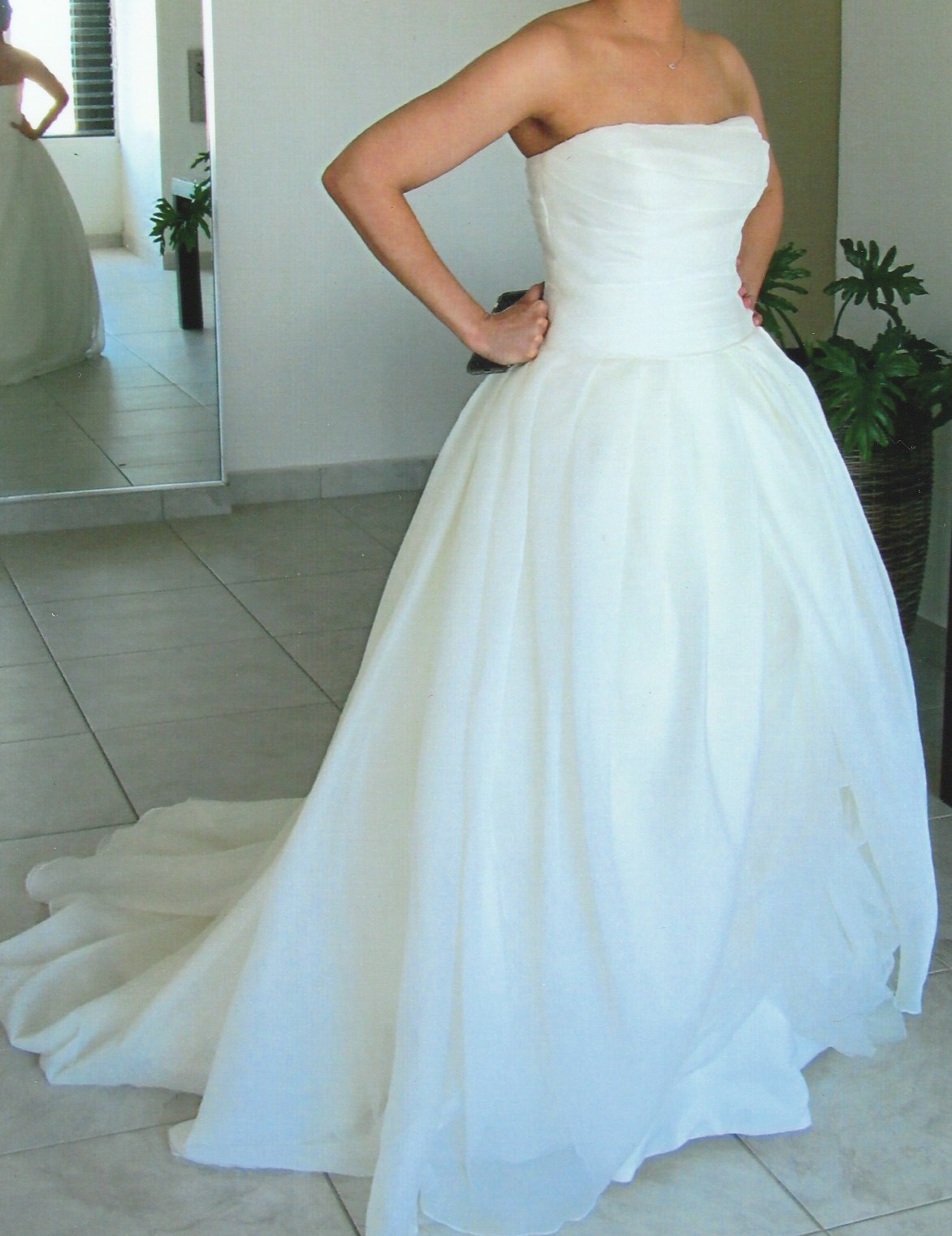 White By Vera Wang Textured Organza Wedding Dress Online Sale, UP 