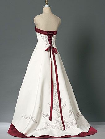 alfred angelo red and white wedding dress
