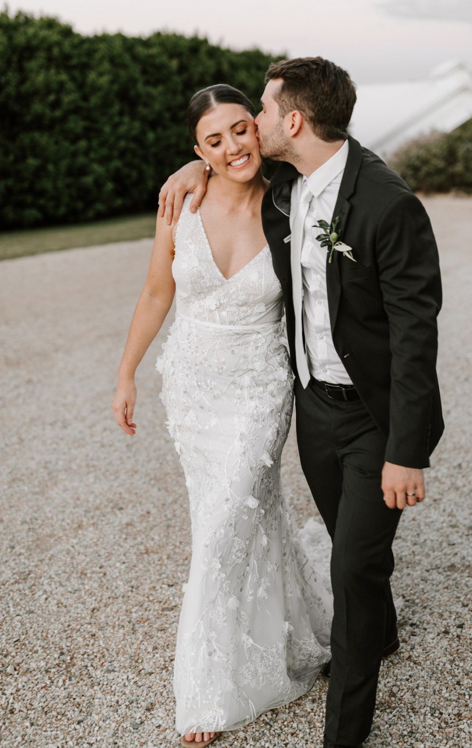 joie beaded dress Satin Wedding Gowns Direct Appliques Buttons Sexy Backless Simple A-Li –  Elsi John main image 1