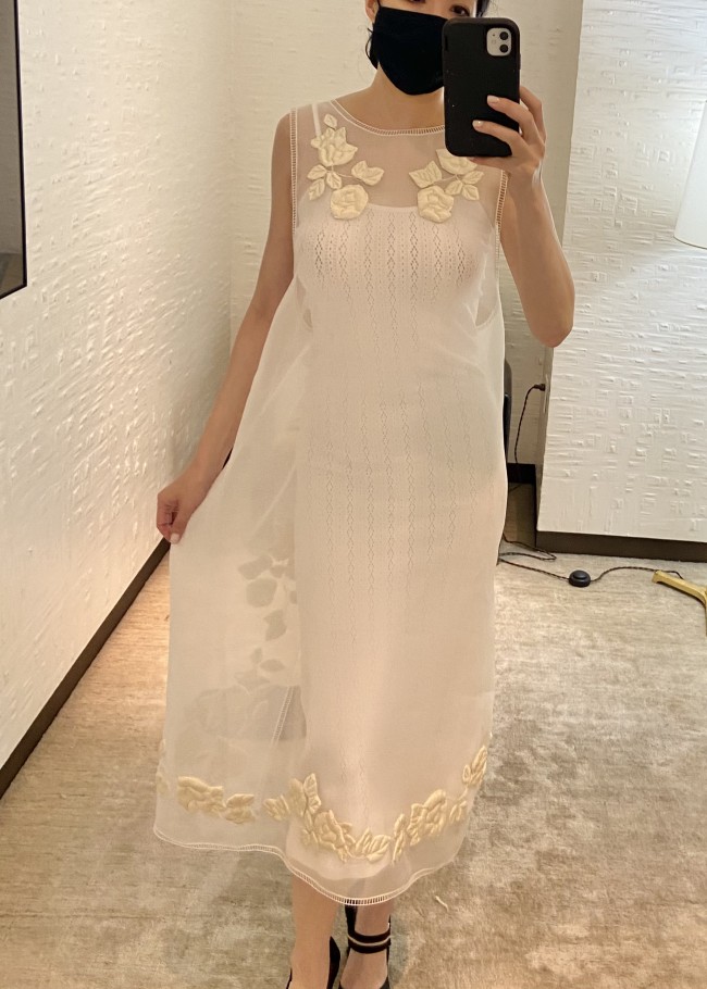 FENDI White Silk Dress-Spring 2021 Collection