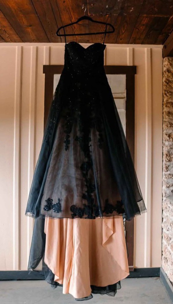 strapless open back dress Two Piece Pink Prom Dresses Multi-Layered Chiffon Cute Prom Dresses APD3199 main image 0