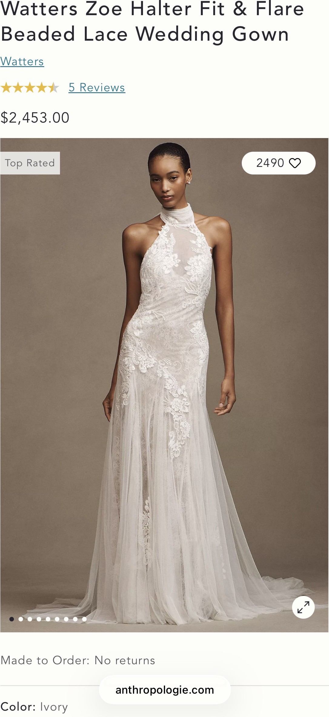 Watters, Zoe Anthropology New Wedding Dress Save 40% - Stillwhite