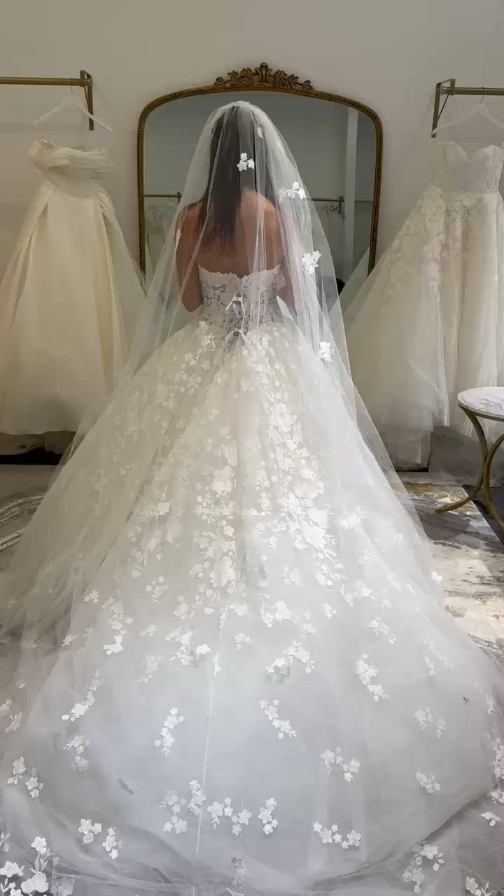 Zuhair Murad, Ivy Strapless Gown + Veil