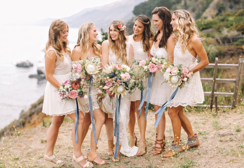 Boho mismatched bridesmaids Boho mismatched bridesmaids