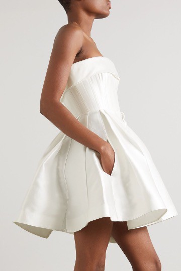 elyse strapless silk-faille mini dress ALEX PERRY Elyse strapless silk-faille mini dress