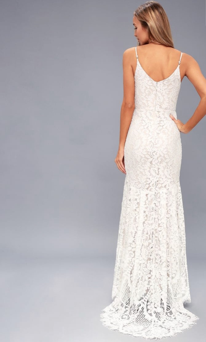 lulus flynn lace gown with train