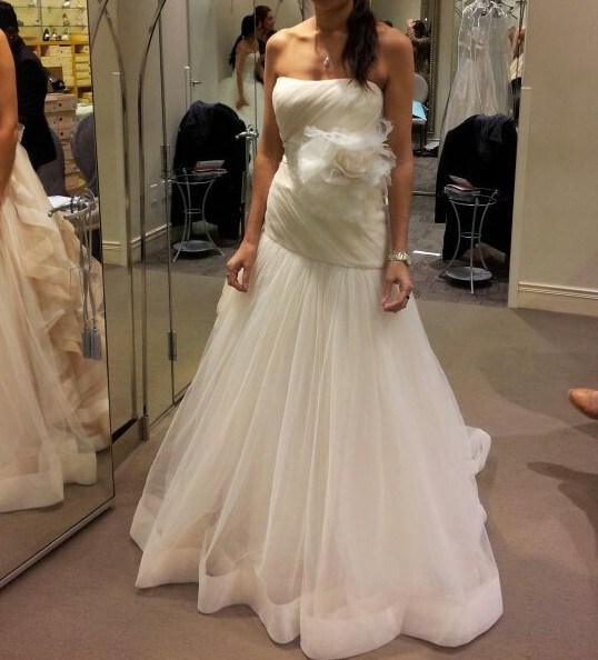 Vera Wang, Tricoloured draped VW351199 New Wedding Dress Save 34