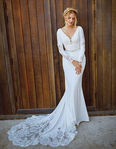 Lace Bodice Lace Top Silk Bottom Dress Tuscany The Bridal Emporium Bridal  Shop Exeter