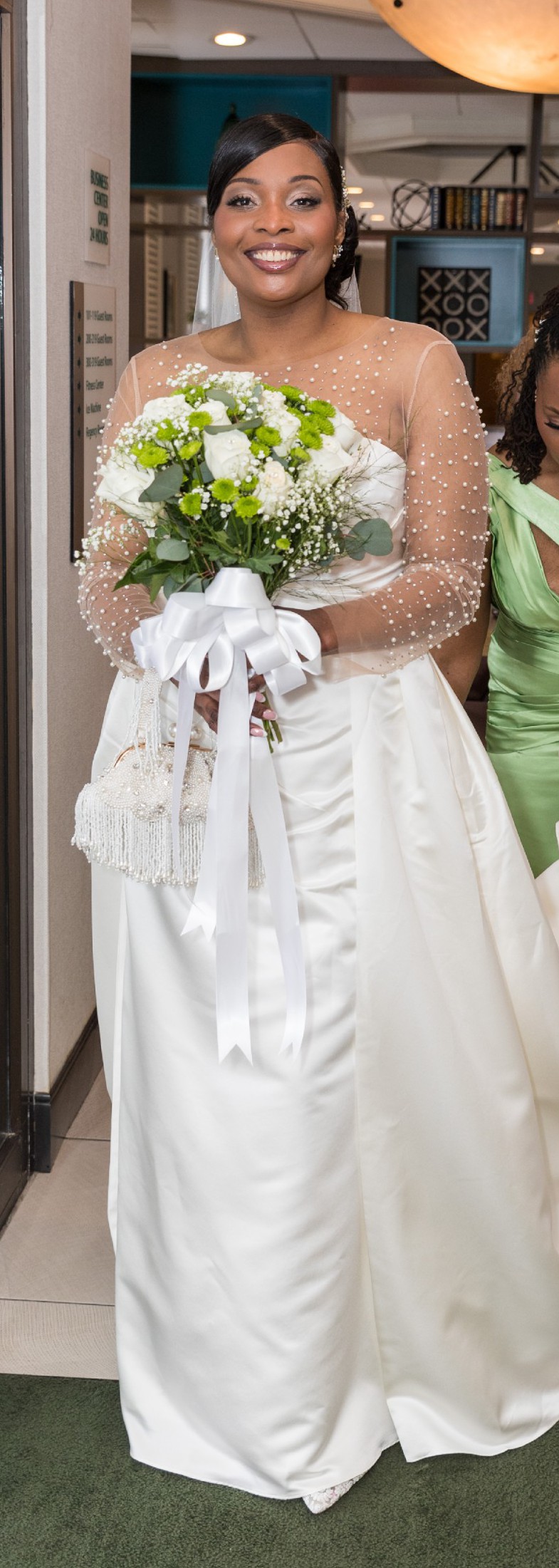 satin ruched bodice wedding dress with overskirt DB Studio, 9WG4107IVORY Wedding Dress Save 30%