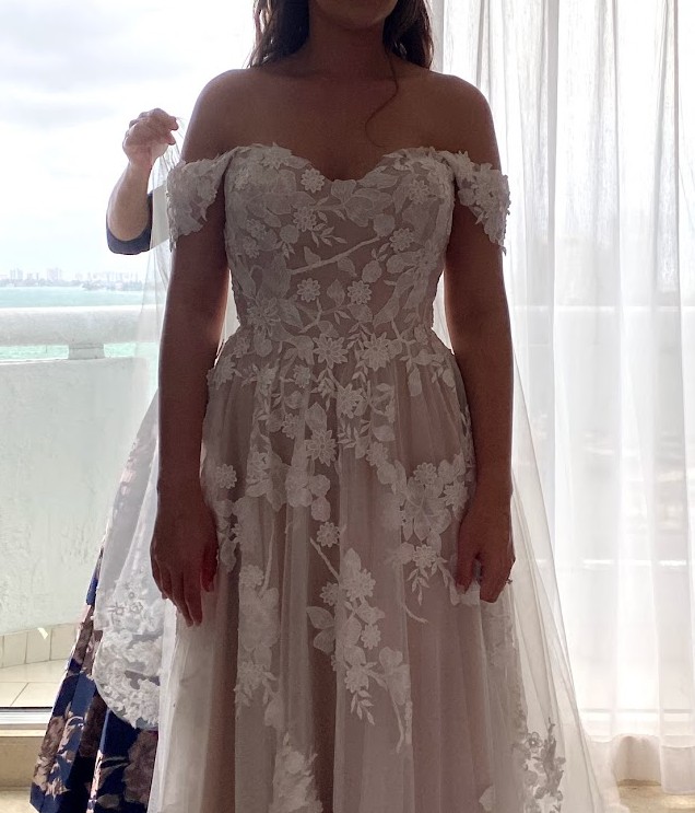 mocha ivory wedding dress