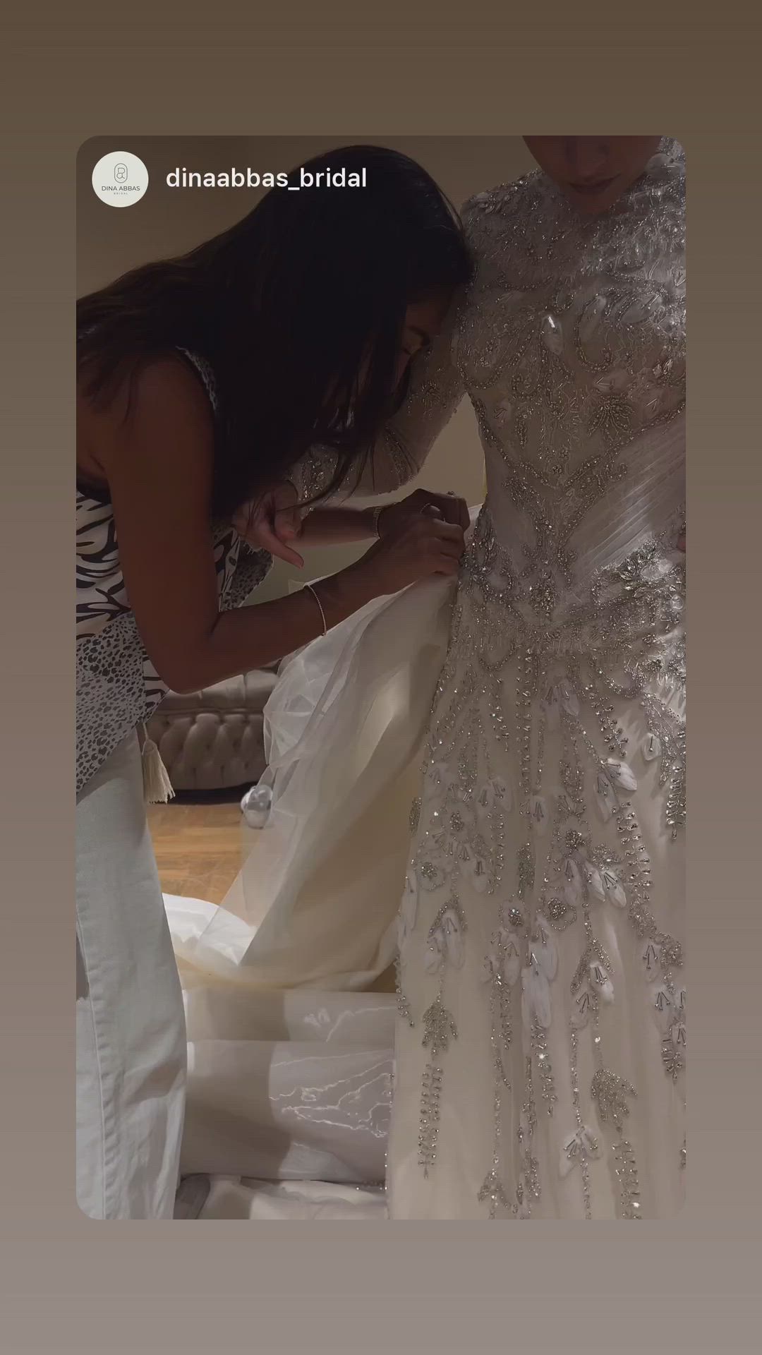Dina Abbas, Modest A-line with extension wedding dress with lo