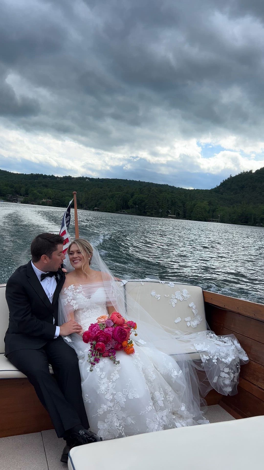 Monique Lhuillier, Custom Made Mae Gown with Matching Veil and Shrug
